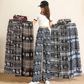 Women Wide Leg Pants High Waist Elephant Print Pant Summer Thin Straight Trousers Casual Bottoms Female Clothing 2025 Fashion