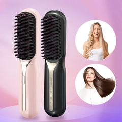 Hot Comb Hair Straightener Electric Heating Comb Fast Heating Portable Travel Anti-Scald Beard Straightener Curling Hot Comb