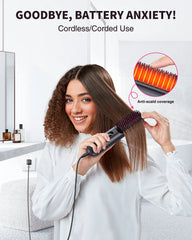 BOPCAL Cordless Hair Straightener Brush 10000mAh LED Display Negative Ions Hair Care Ceramic Electric Hot Heating Comb