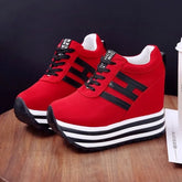 Zapatillas deportivas transpirables para mujer, calzado deportivo para exteriores, de malla, informales, con cordones rosas, moda 2025