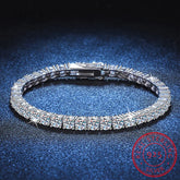 Charm Bracelets For Women High Quality S925 Silver Platinum Plated Moissanite Bracelet Simple Personality Wedding Jewelry Gift