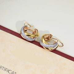 High-end luxury fashion women's new three-color earrings; simple and fashionable exquisite luxury goods; party holiday gifts.