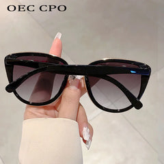 Vintage Cat Eye Sunglasses Women Fashion Coating Mirror Shades Sun Glasses Female Trendy Gradient Style UV400 Outdoor Eyewear