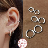 Exquisite 925 Sterling Silver Small Earrings, Plain Silver, Comfortable Earrings, Smooth Earrings, Suitable for Girls, Women