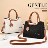 Vintage PU Leather Handbags For Women, Large Capacity Fashion Tote Shoulder Bag With Adjustable Strap For Ladies, Elegant Mom Purse With Crossbody Function