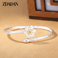 Pulsera de loto de plata de ley 925 ZDADAN, recién llegada, para mujer, regalo de joyería