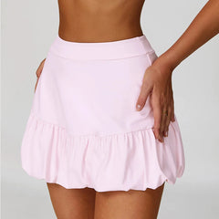 Yoga Skirt Women Yoga Shorts Summer High Waist Pocket Skirt Sports Skirt Solid Color Running Training Quick drying Tennis Skirt
