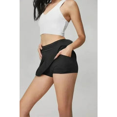 Yoga Short Skirt Women Breathable Tennis Skirt Fitness Sports Quick Dry Half Skirt 2025 Summer Stretchy Waist Head A-line Skirt