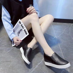 2025 women's spring shoes Heel New Lady Casual Women Sneakers Leisure Platform Wedge Height Increasing Zapatos De Mujer