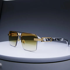 Gafas de sol sin montura de moda para hombre y mujer, populares, clásicas, cuadradas, pequeñas, para verano y viajes. 