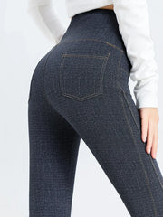 Denim Pants Women Clothing Wear Slightly High Waist Slim Hip Lift 2024 Spring and Autumn New Solid Sports Women Pants