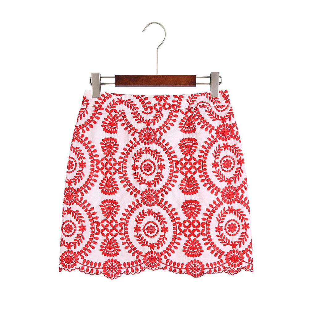 Summer Skirt Women 2025 New Fashion Stylish Embroidery Above Knee A-Line Bottom Wear