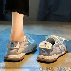 Zapatillas planas para mujer, calzado deportivo para mujer, zapatos con cordones de lujo, en oferta, urbanas, jóvenes, en oferta y a bajo precio, ligeras, nuevas en primavera. 