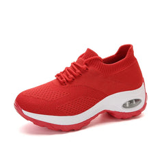 Zapatillas de tenis para mujer, de malla transpirable, con plataforma gruesa y suela gruesa, para exteriores. 