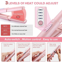 2-IN-1 Cordless Electric Heating Hair Straightener Rechargeable Travel  Double Use Straight Hair Straightener And Curling Iron