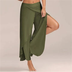 Women's Pants Sexy Crossover Sexy Wide-legged Yoga Pants