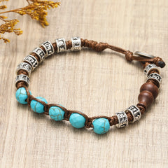 Pulseras de sanación del alma, pulseras tejidas a mano con piedras naturales, pulseras para mujer y hombre. Pulsera de estilo tibetano. 