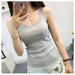 Camiseta negra de verano sin mangas para mujer, camiseta sin mangas con parte superior de encaje, ropa interior roja con encaje, camisola holgada, ropa interior para mujer, chaleco