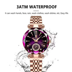 2026 Brand Women Watches Fashion Square Ladies Quartz Watch Bracelet Set Green Dial Simple Rose Gold Mesh Luxury Women Watches