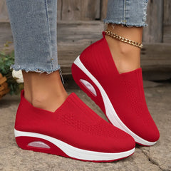 Women Walking Shoes Air Cushion Non Slip Orthopedic Shoes Ladies Platform Mules Breathable Wedge Female Sneakers 2025