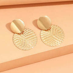Aretes de mujer bohemios modernos geométricos de metal redondos para mujer joyería de boda de moda 