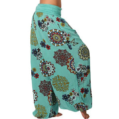 Women's Clothing Haren Pants New Digital Print Long Wide Leg Pants Retro Casual Pants Vacation Style Party Outfit