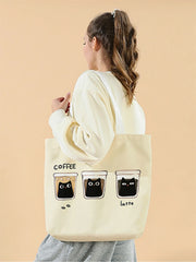 1 pieza, tres bolsos pequeños, bolsos de moda reutilizables, bolsos multifuncionales, bolsas de compras de lona estampadas 