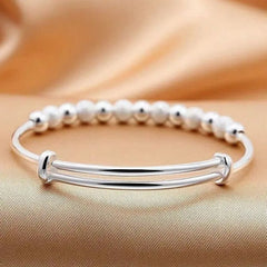 Pulseras de cuentas de lujo de color plata 925 con dijes, brazaletes bonitos para mujer, joyería de moda para fiestas y bodas, ajustables. 