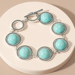 Pulseras de perlas redondas vintage bohemias de moda para mujer, brazaletes ajustables con cuentas azules, rojas y negras, joyería vintage bohemia. 