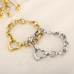 Stainless steel heart pendant necklace necklace set collarbone chain hip-hop fashion titanium steel heart jewelry