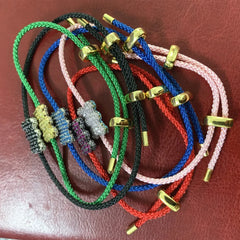 Pulsera para mujer bañada en oro de 18k, cristal, circonita, osito, cadena de cuerda, moda colorida, joyería, regalo de pareja 