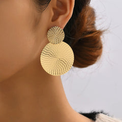 Aretes de mujer bohemios modernos geométricos de metal redondos para mujer joyería de boda de moda 