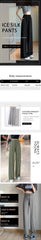 Women Pants Spring Summer Ice Silk Wide Leg Pants 2025 High Waist Loose Straight Casual Pant Female Outdoor Black Trousers