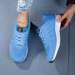 Zapatillas planas informales de malla transpirable para mujer, zapatillas de baloncesto para mujer 