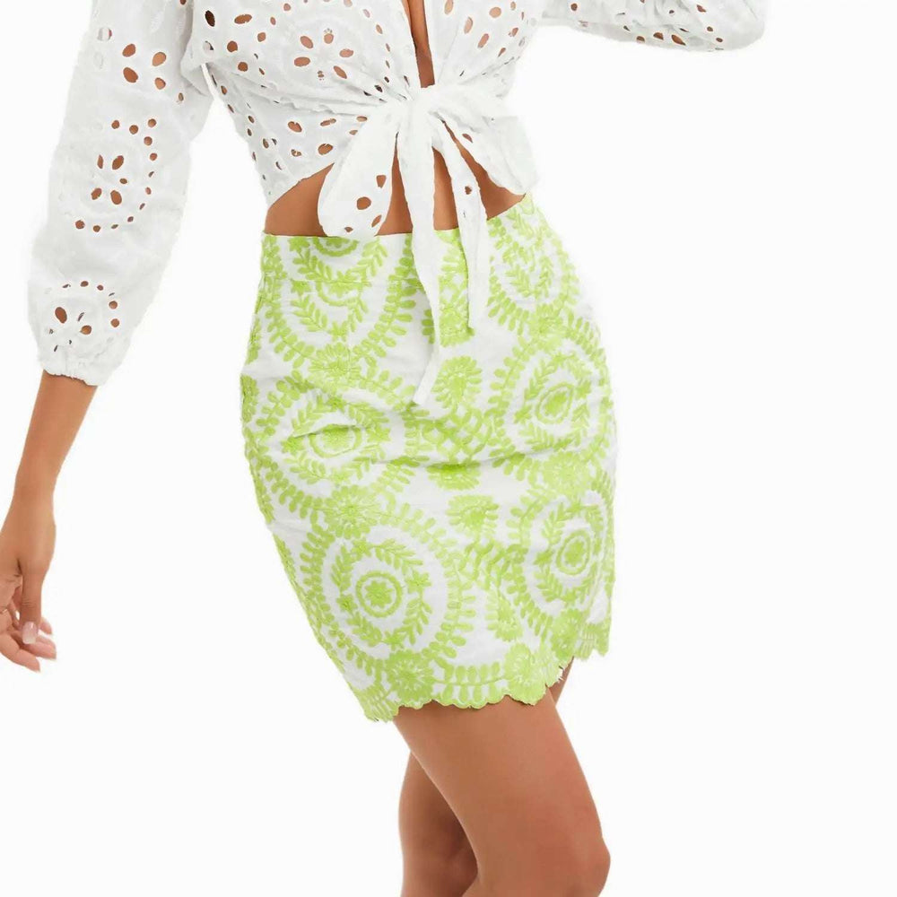 Summer Skirt Women 2025 New Fashion Stylish Embroidery Above Knee A-Line Bottom Wear