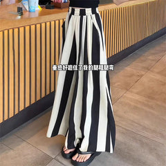 Women Pants 2025 New Striped Wide leg Pants For Female Casual Versatile Fashion Large Size Trousers Female Casual Pants