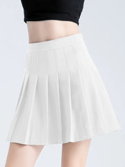 Women's Skirt Korean Style Miniskirt A-line Short Rokken College Girls Falda Short De Mujer  Black Pleated Skirt with Shorts