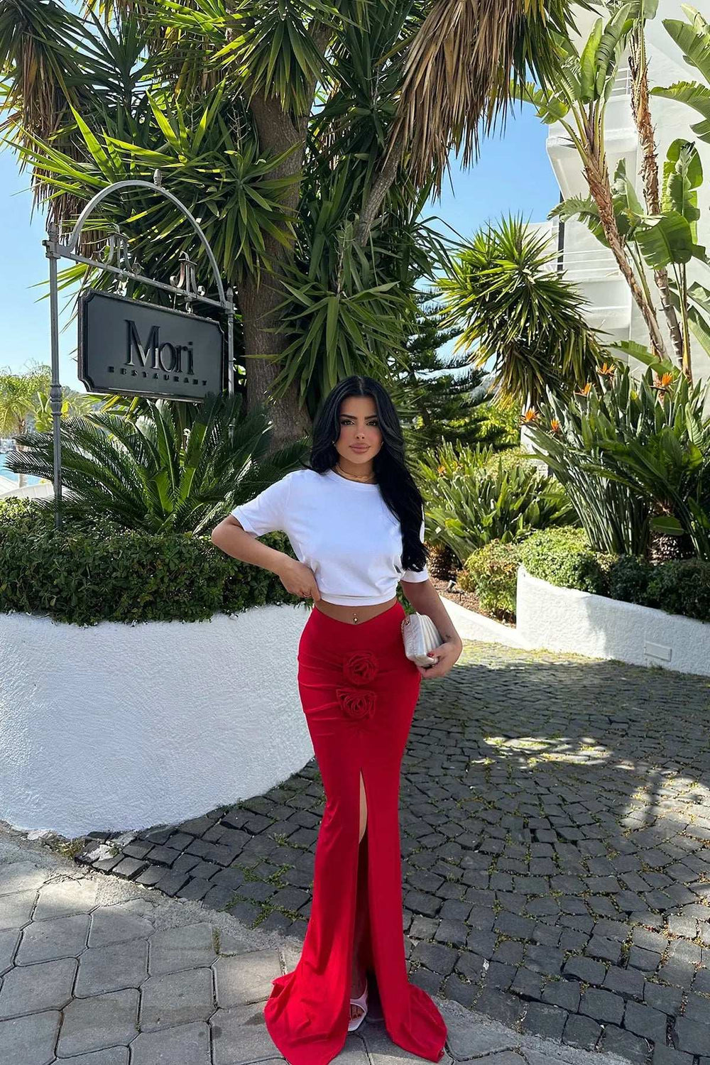 Temperament New Fashion Skirt Women Summer Streetwear Solid Skirts Appliques Sexy Split Slim Elegant Party Skirts Female