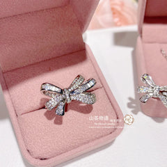 luxury jewelry set for women geometric earrings design bow necklace