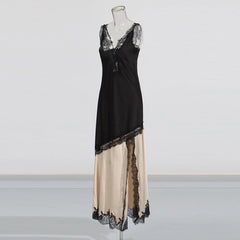 TWOTWINSTYLE Vestidos sueltos para mujer Cuello cuadrado Sin mangas Cintura alta Temperamento Vestido minimalista Moda femenina Nuevo 