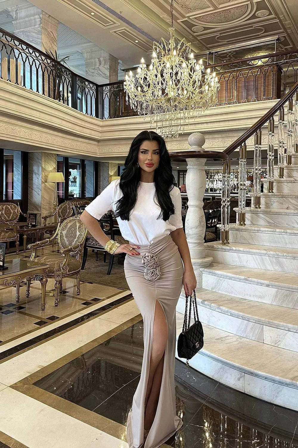 Temperament New Fashion Skirt Women Summer Streetwear Solid Skirts Appliques Sexy Split Slim Elegant Party Skirts Female