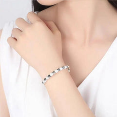 Pulseras de cuentas de lujo de color plata 925 con dijes, brazaletes bonitos para mujer, joyería de moda para fiestas y bodas, ajustables. 