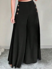 Fashionable Elegant High Waist Wide Leg Pants for Women Spring Summer Atmosphere Great Style Long Trousers