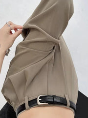 2025 New Women's Pants Casual Temperament High Waist Loose Straight Trousers Gift Belt Fashion Versatile Wide Leg Pants Women
