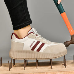 Zapatos de seguridad de lujo a la moda para mujer, zapatos de trabajo con punta de acero, botas para mujer, zapatillas deportivas informales antideslizantes a prueba de pinchazos para mujer. 
