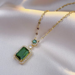 Conjunto de 4 piezas de exquisitos pendientes, collar y anillo con diamantes de imitación cuadrados, conjunto de joyas con abalorios para damas, joyería de moda, regalos de novia.