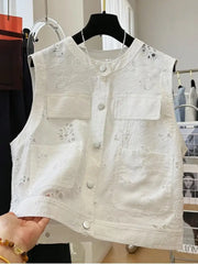 Tops para mujer 2025 verano elegante camiseta sin mangas camiseta sin mangas casual de moda para mujer camisetas sin mangas blancas