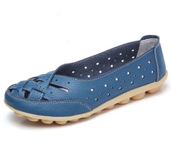 Zapatos de mujer transpirables, zapatos de primavera y verano, mocasines de mujer, zapatos planos de piel suave, zapatos blancos, zapatos planos casuales para mujer, calzado de mujer 