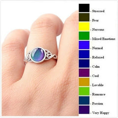 Anillo de piedra lunar que cambia de color, regalo de joyería de moda