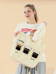 1 pieza, tres bolsos pequeños, bolsos de moda reutilizables, bolsos multifuncionales, bolsas de compras de lona estampadas 